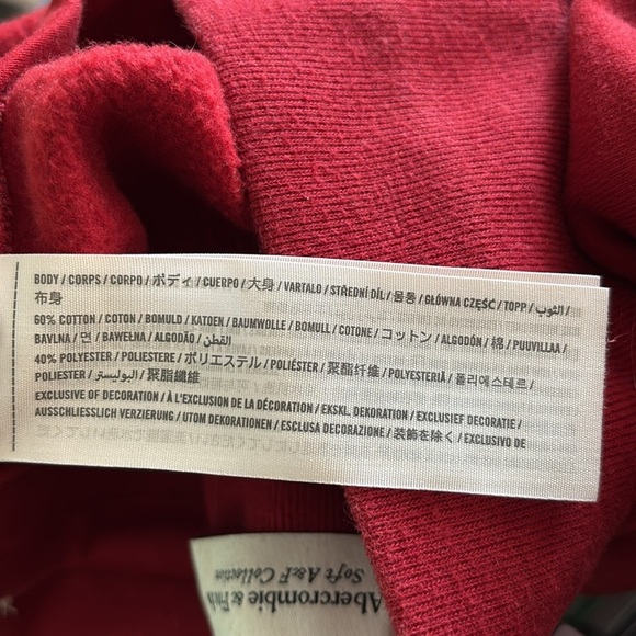 Abercrombie & Fitch Soft Collection Sunday Jogger Sweatpant Dk Red Sz S Pockets - Picture 3 of 6